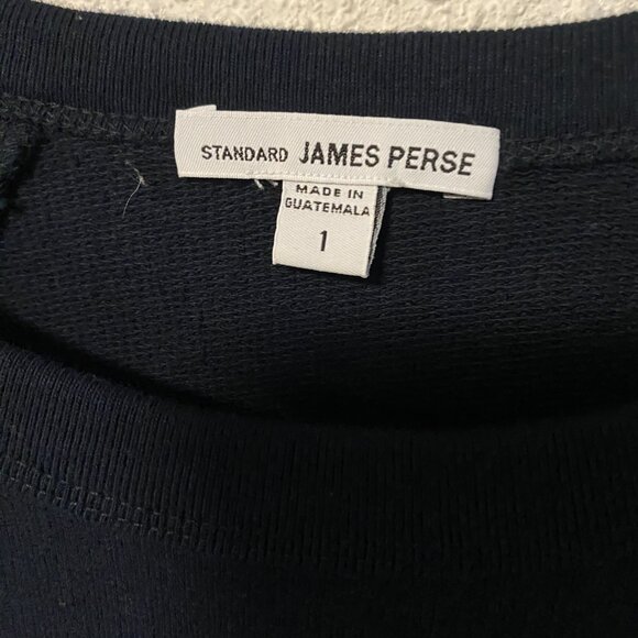 Standard James Perse Navy Long Sleeve Knit Shirt Dress Size 1 - Picture 3 of 3